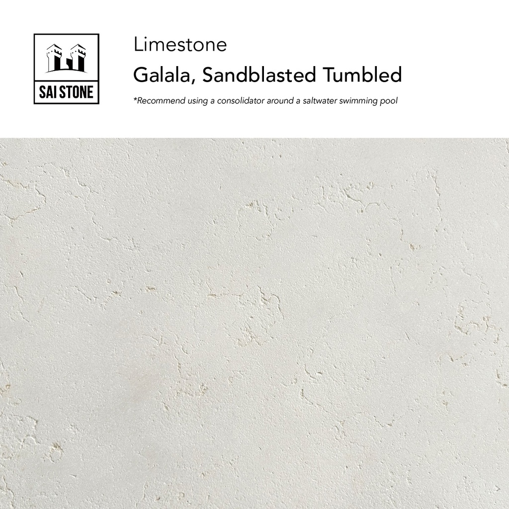 Galala Limestone  Coping 600x400x30 Bevelled Sandblasted Tumbled