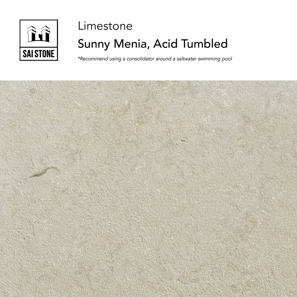 Sunny Menia Limestone Coping 600x400x30mm Bevelled Acid Wash+Tumbled